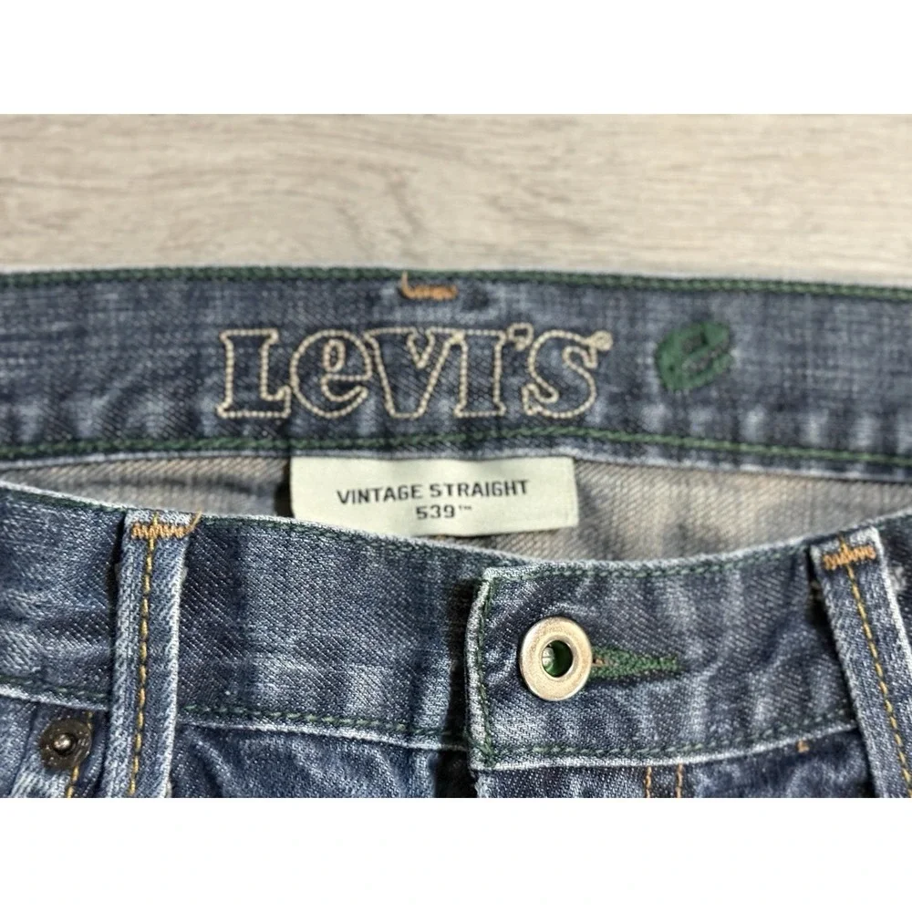 Levi's 539 Vintage Straight Jeans Men's 34x30 Blue Organic Cotton Green Tab Y2K